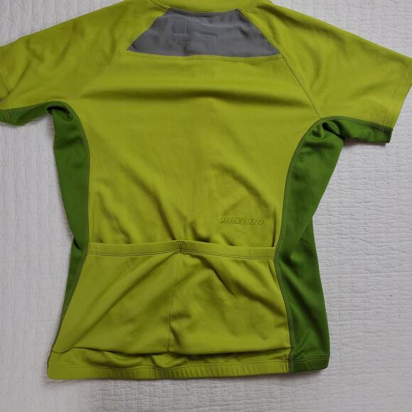 Novara Cycling Top Two Tone Green Half Zip Active Bike Jersey Back Pocket S - Picture 7 of 9